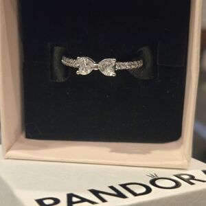 Pandora Silver Bow Tie Ring